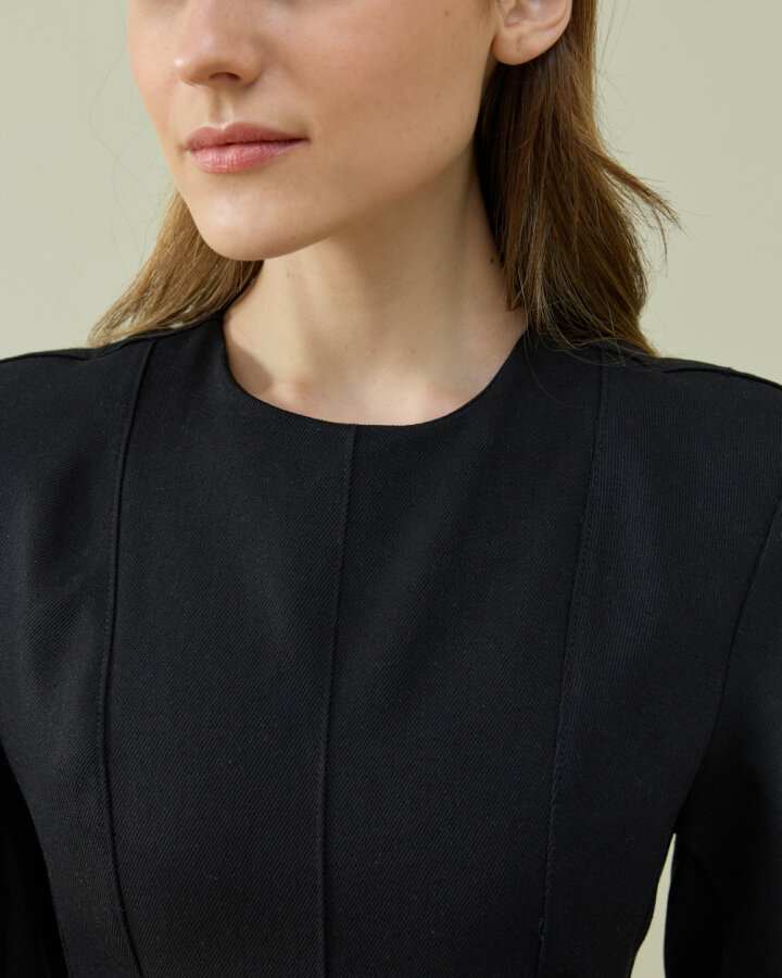 Denim Kuplu Uzun Elbise Siyah - Aybikestil (1)