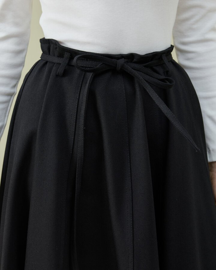 Denim Parçalı Volum Etek Siyah - Aybikestil (1)