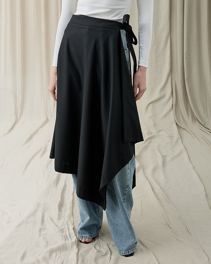 Dikdörtgen Pareo Etek Siyah