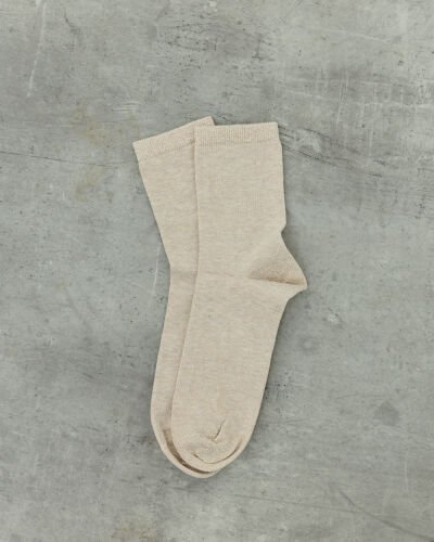 Düz Basic Çorap Krem - Aybikestil