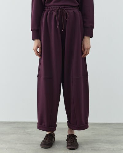 Edition Diagonal Üç İplik Balon Fit Kesikli Eşofman Altı Mürdüm - Aybikestil (1)