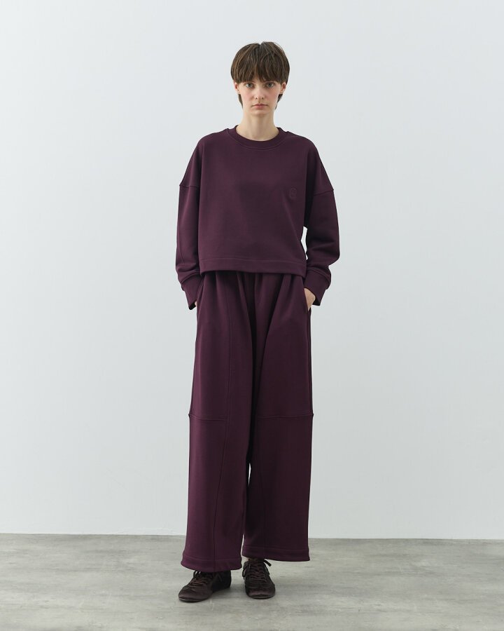 Edition Diagonal Üç İplik Crop Sweat Mürdüm - Aybikestil (1)