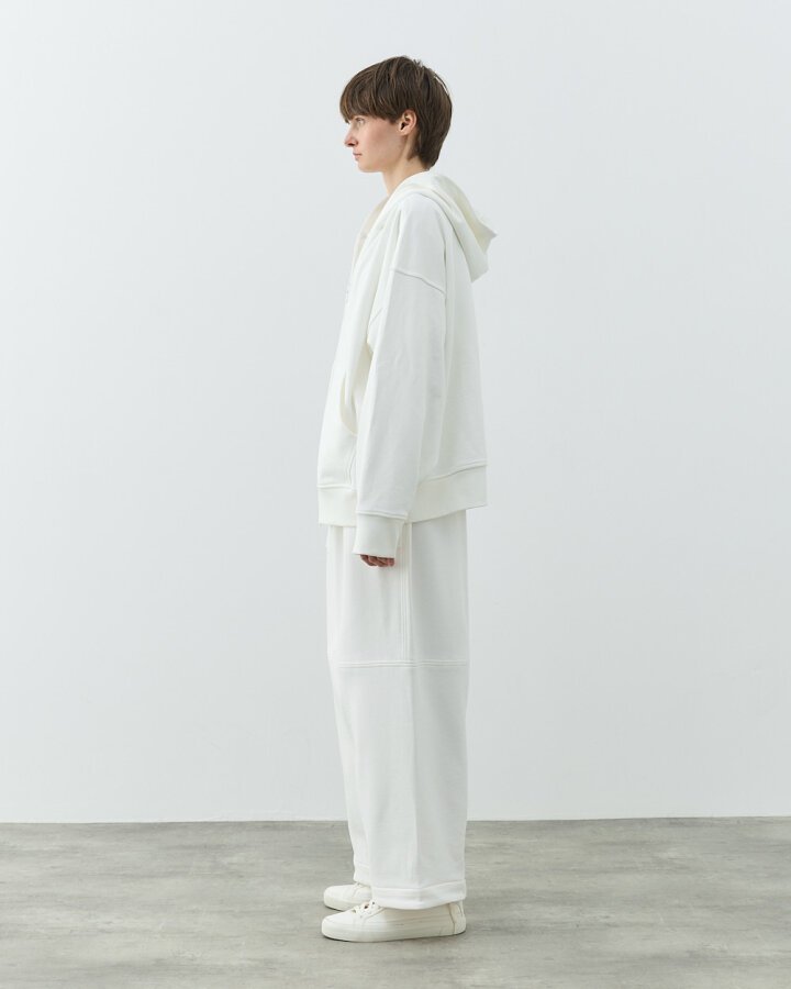 Edition Diagonal Üç İplik Fermuarlı Kapüşonlu Sweatshirt Ekru - Aybikestil (1)