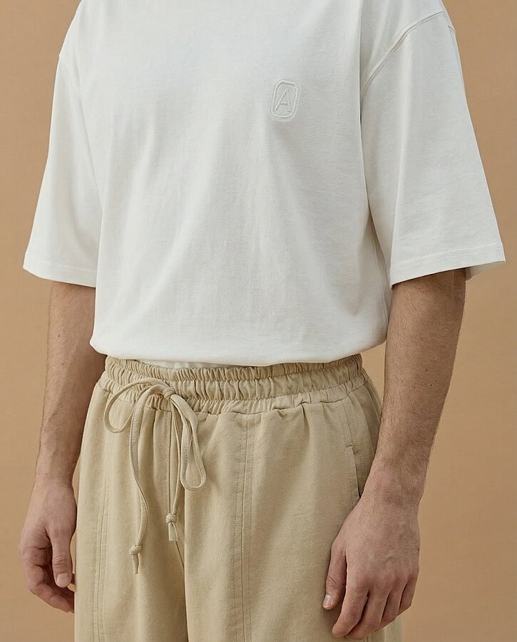 Erkek Cotton İki İplik Bol Balon Fit Kesikli Eşofman Altı Bej - Aybikestil (1)