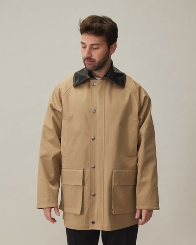 Erkek Oversize Salaş Cepli Parka Bej 