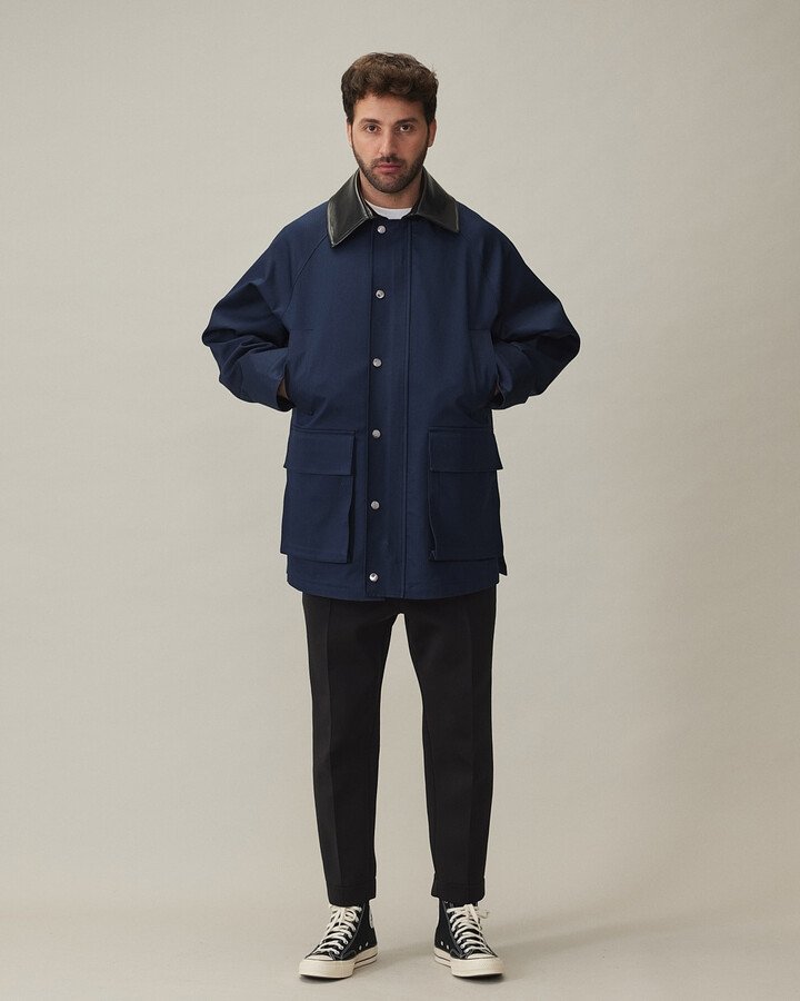 Erkek Oversize Salaş Cepli Parka Lacivert - Aybikestil (1)