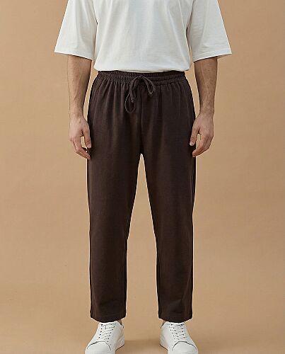 Erkek Premium Doubleface Carrot Fit Pantolon Kahve 