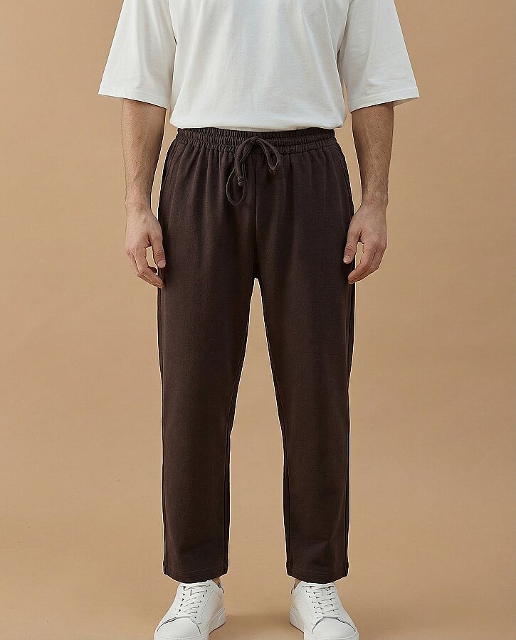 Erkek Premium Doubleface Carrot Fit Pantolon Kahve