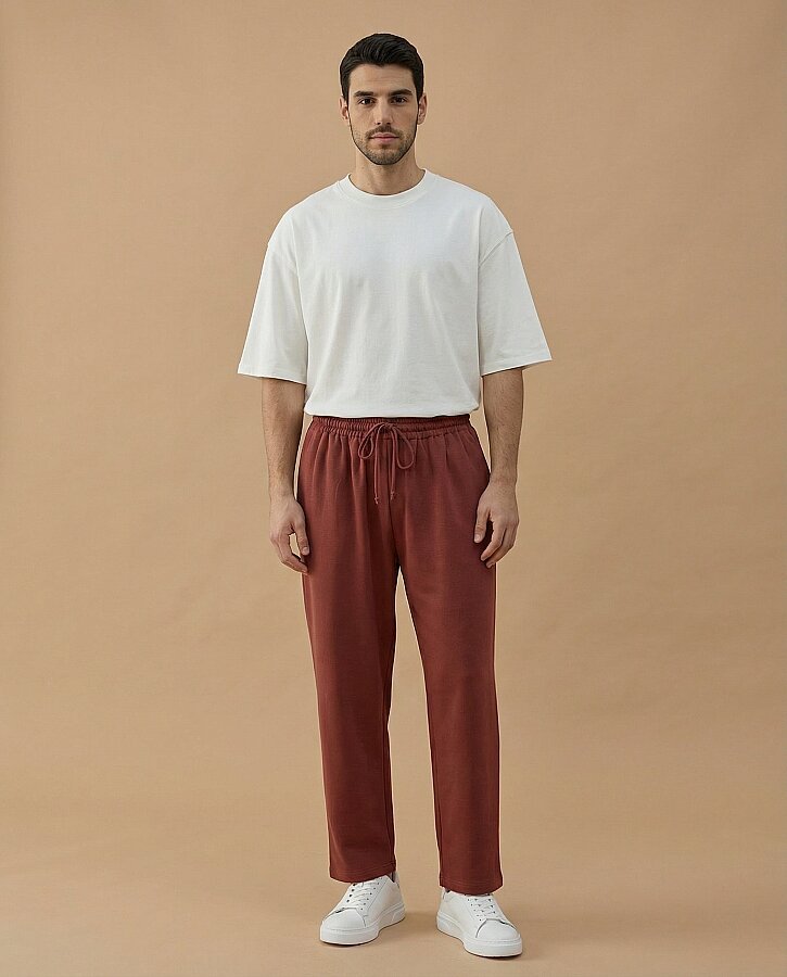 Erkek Premium Doubleface Carrot Fit Pantolon Terra Cotta