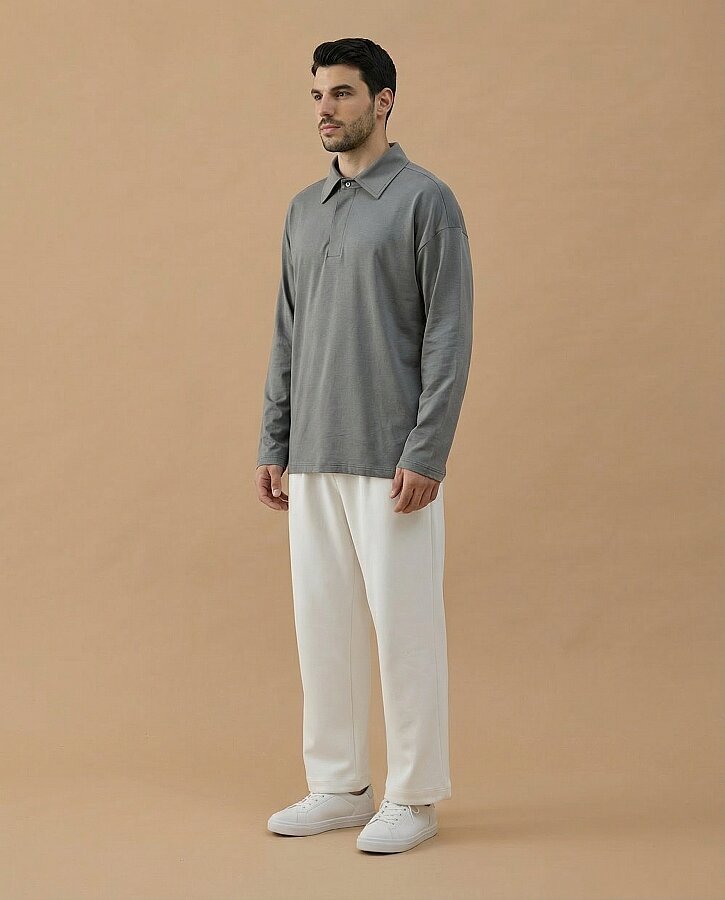 Erkek Süprem Polo Yaka Tshirt Gri - Aybikestil (1)
