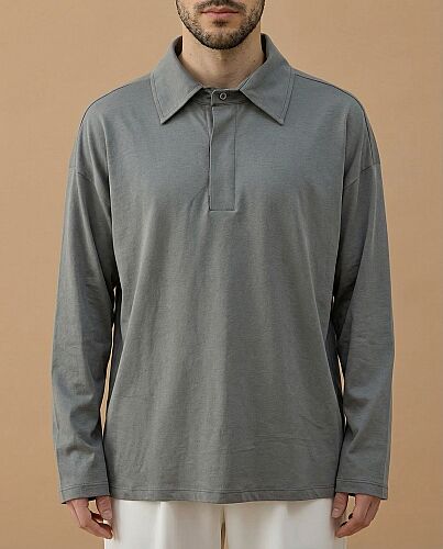 Erkek Süprem Polo Yaka Tshirt Gri - Aybikestil (1)