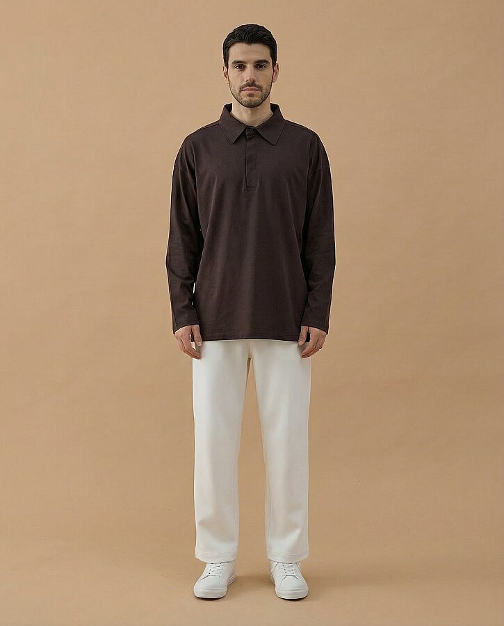 Erkek Süprem Polo Yaka Tshirt Kahve - Aybikestil