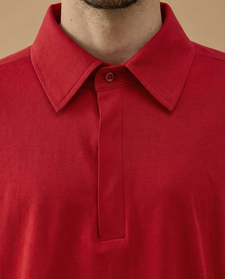 Erkek Süprem Polo Yaka Tshirt Kırmızı - Aybikestil (1)