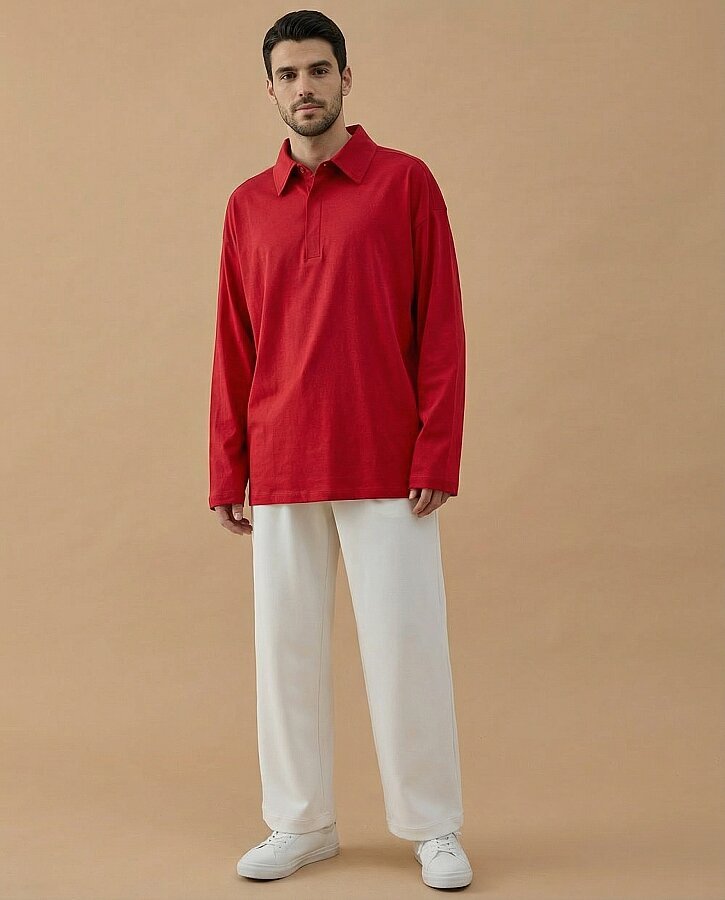 Erkek Süprem Polo Yaka Tshirt Kırmızı - Aybikestil (1)