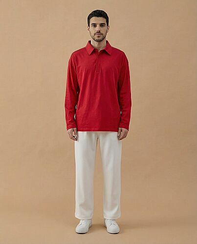 Erkek Süprem Polo Yaka Tshirt Kırmızı 