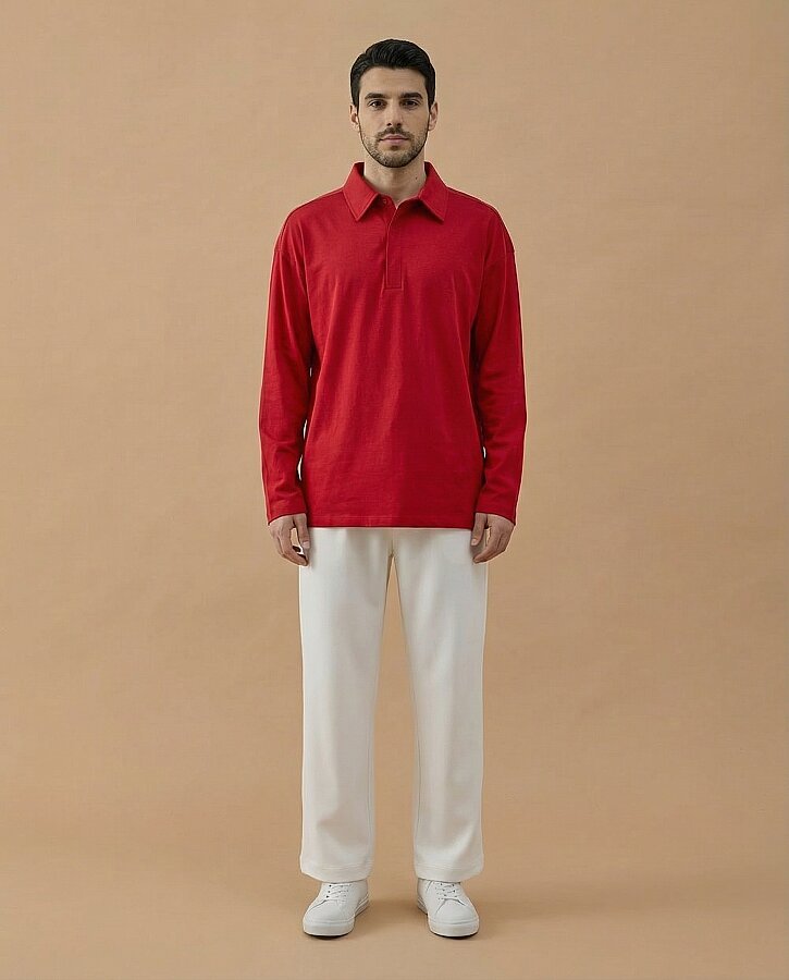 Erkek Süprem Polo Yaka Tshirt Kırmızı - Aybikestil