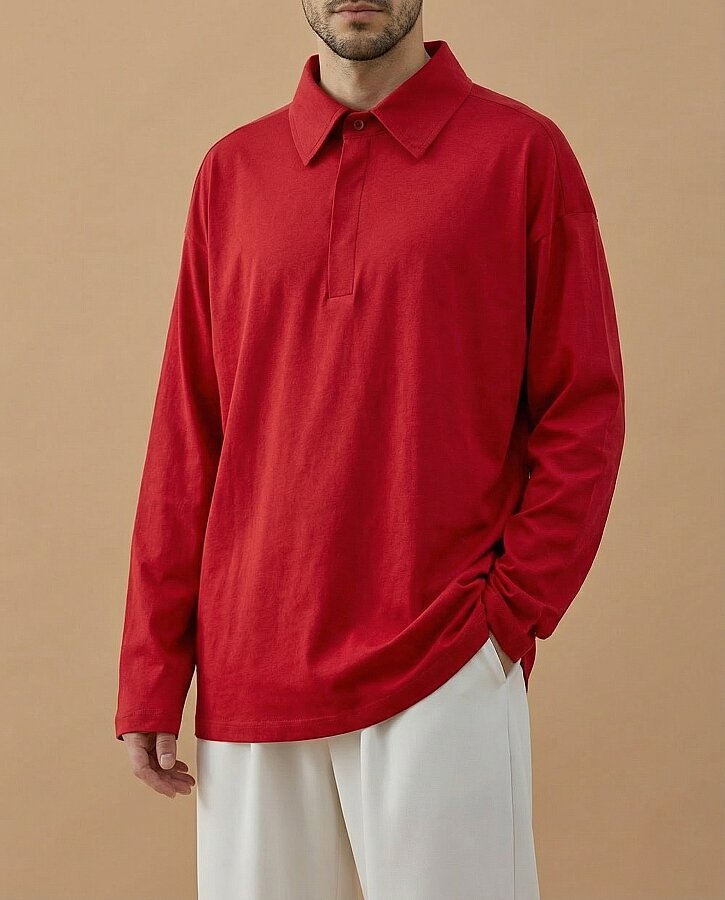 Erkek Süprem Polo Yaka Tshirt Kırmızı - Aybikestil (1)