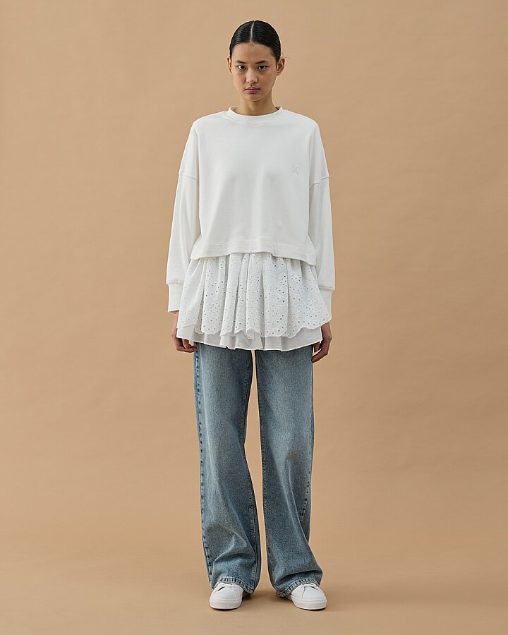 Fisto İki Kat İçlik Etek Ekru - Aybikestil (1)