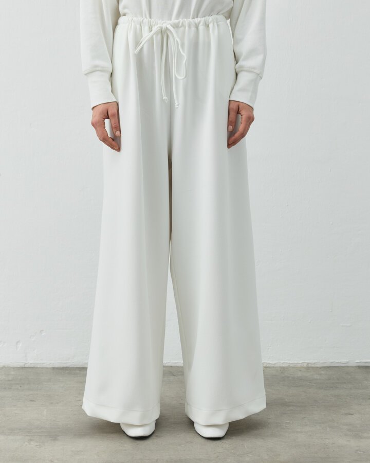 Fitilli Diagonal Wide Leg Pantolon Ekru