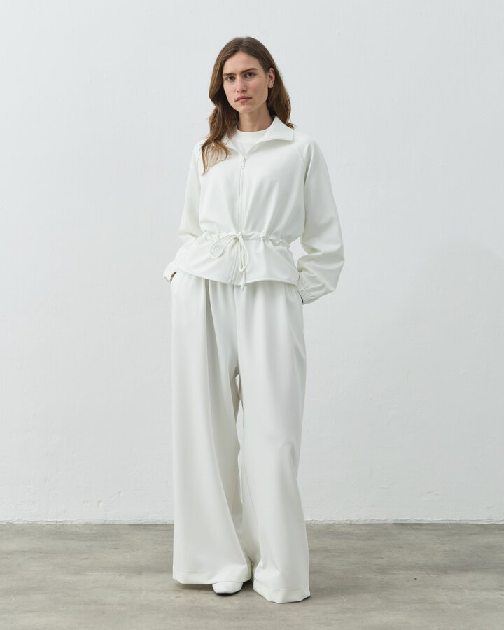 Fitilli Diagonal Wide Leg Pantolon Ekru - Aybikestil (1)