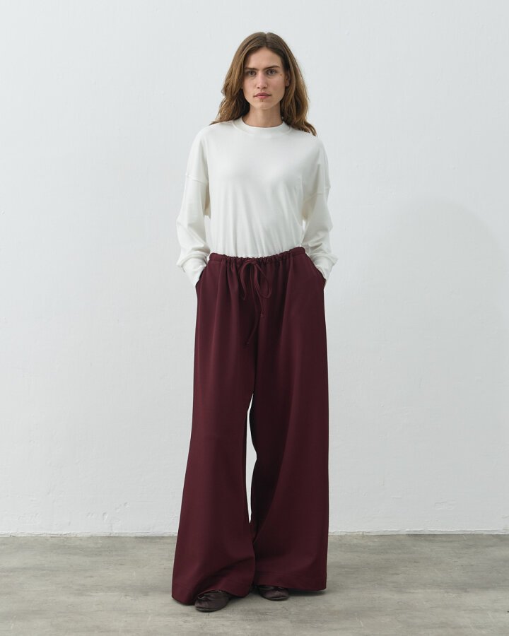 Fitilli Diagonal Wide Leg Pantolon Mürdüm - Aybikestil (1)