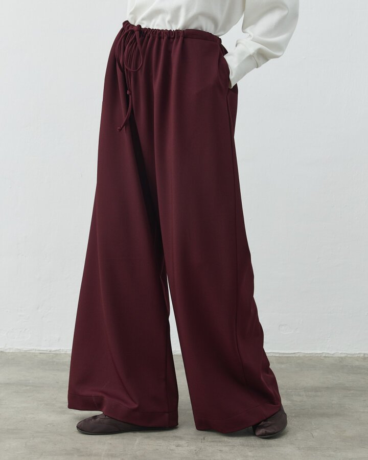 Fitilli Diagonal Wide Leg Pantolon Mürdüm - Aybikestil (1)