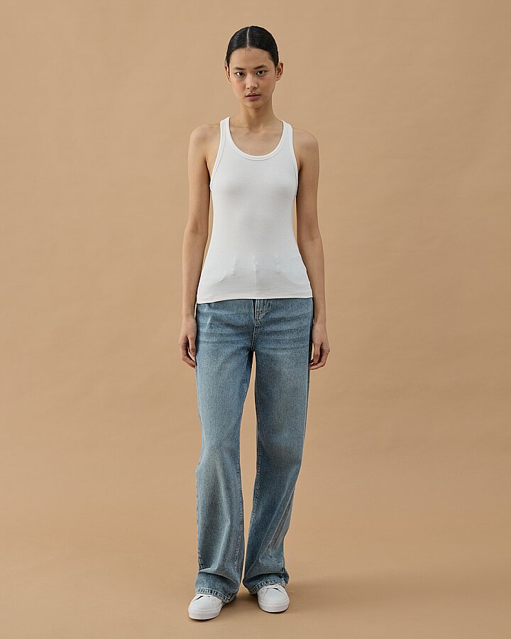 Fitilli Penye Kaşkorse Kalın Askılı Atlet Ekru - Aybikestil (1)