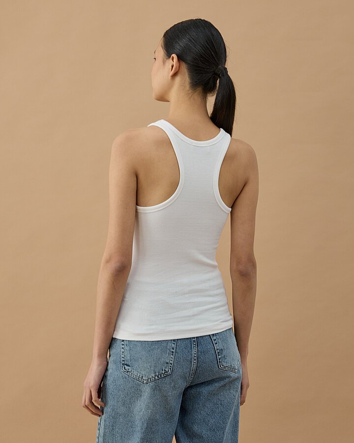 Fitilli Penye Kaşkorse Kalın Askılı Atlet Ekru