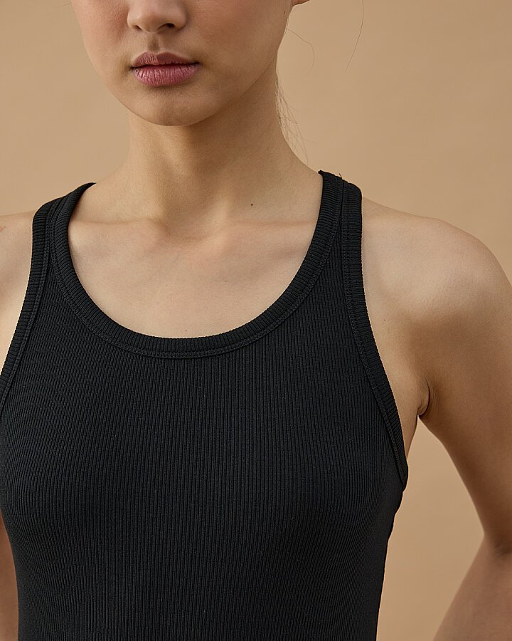 Fitilli Penye Kaşkorse Kalın Askılı Atlet Siyah - Aybikestil (1)