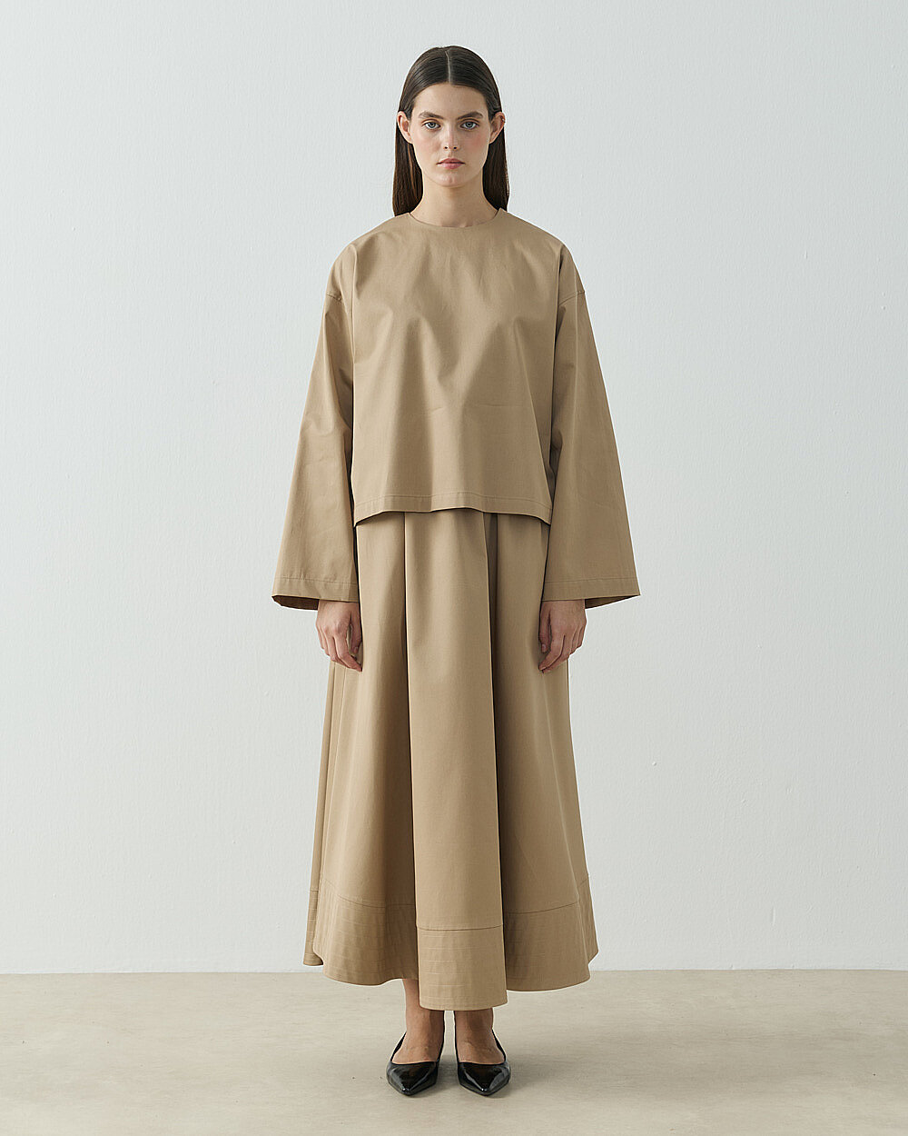 Paper Gabardin Fırsat Etekli Takım Camel - Aybikestil