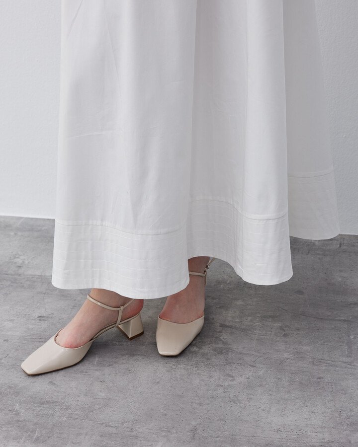 Gabardin Nervür Detaylı Cepli Font Etek Ekru - Aybikestil (1)