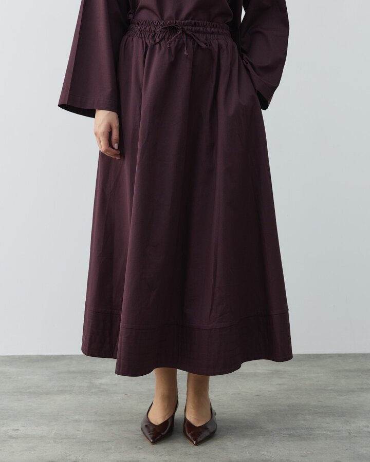 Gabardin Nervür Detaylı Cepli Font Etek Mürdüm