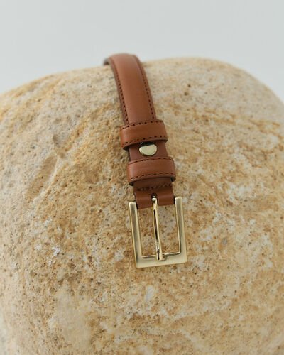 Gerçek Deri İnce Kemer Camel - Aybikestil (1)