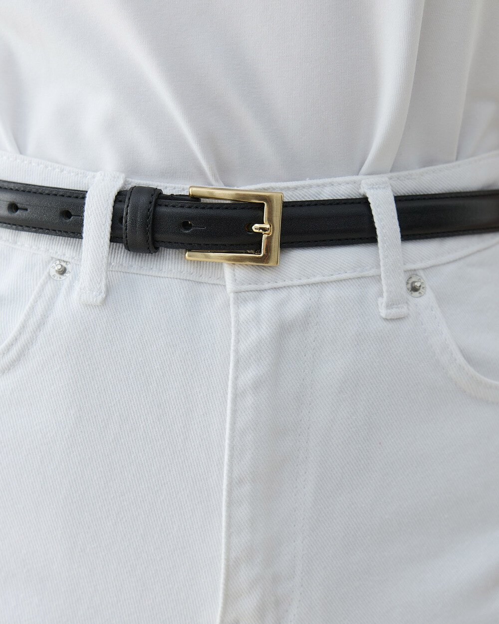 Gerçek Deri İnce Kemer Siyah - Aybikestil