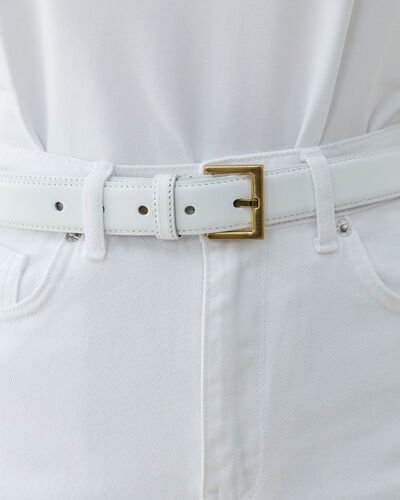 Gerçek Deri Kemer Beyaz 