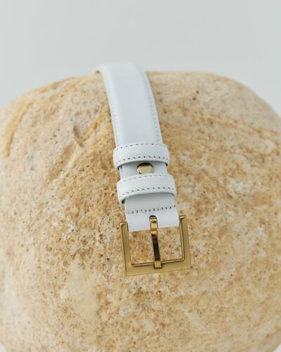 Gerçek Deri Kemer Beyaz - Aybikestil (1)