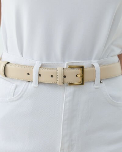 Gerçek Deri Kemer Krem 