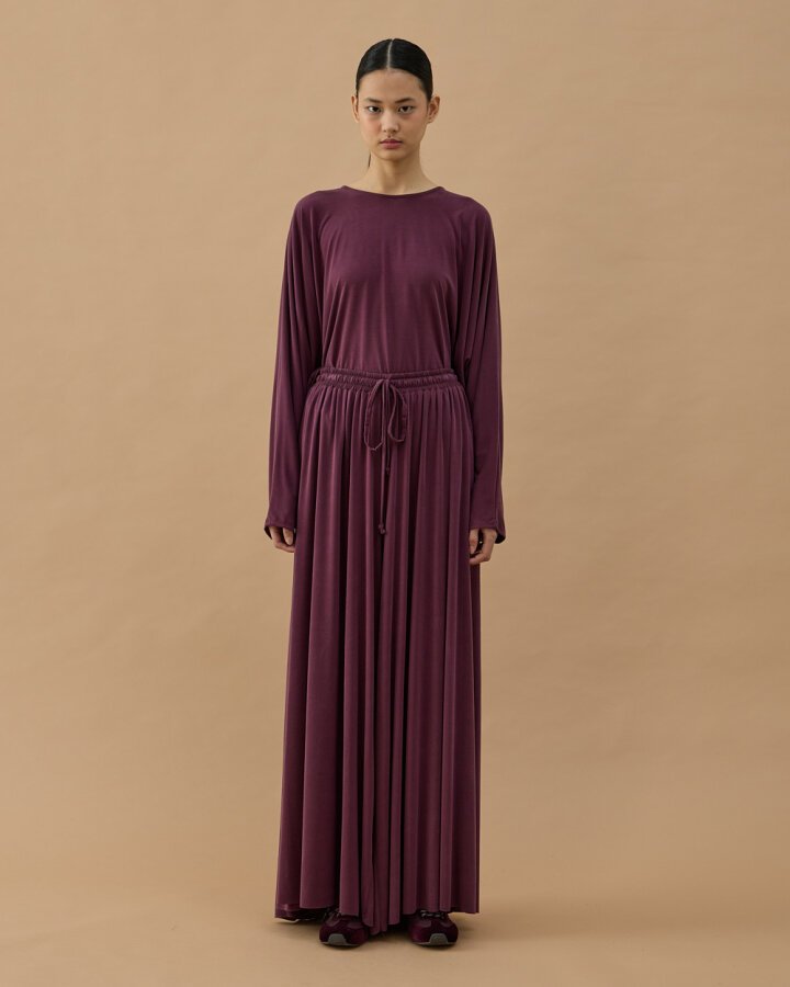 İnce Modal Soft Touch Pantolon Etek Mürdüm - Aybikestil (1)