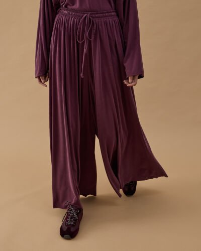 İnce Modal Soft Touch Pantolon Etek Mürdüm 