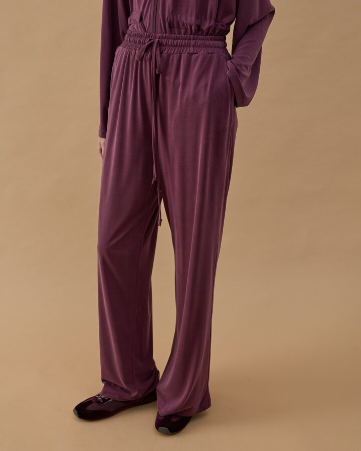 İnce Modal Soft Touch Straight Pantolon Mürdüm - Aybikestil (1)