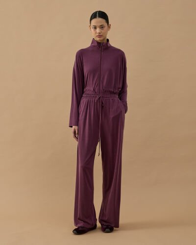 İnce Modal Soft Touch Straight Pantolon Mürdüm - Aybikestil (1)