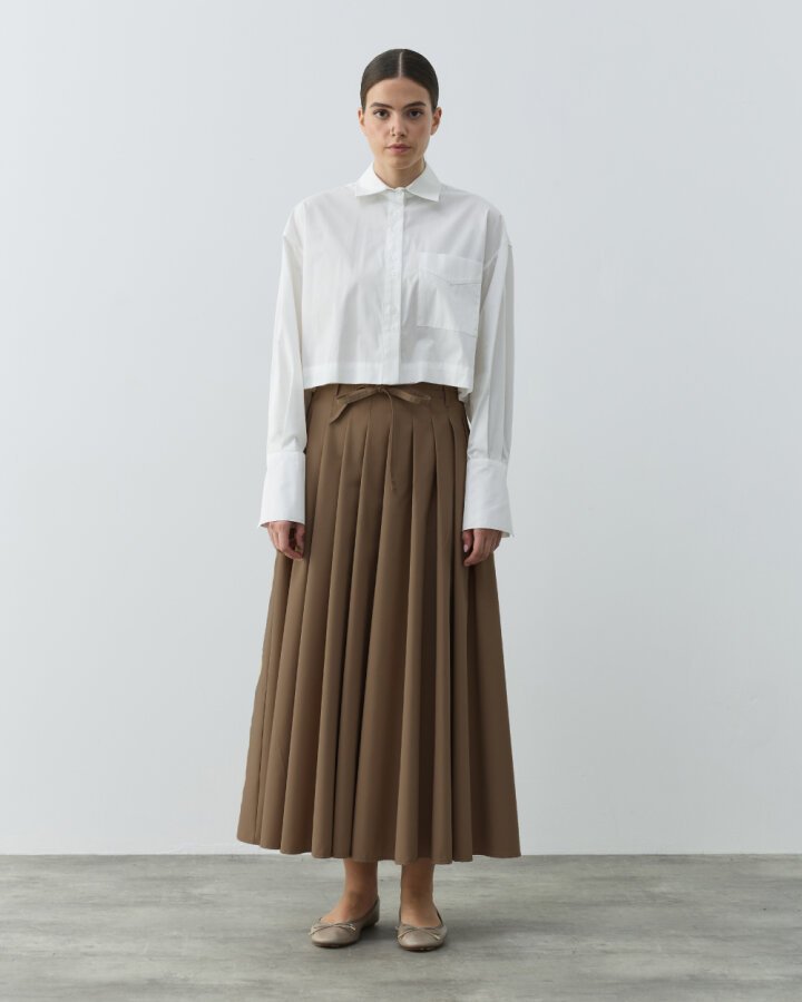 Kalın Pileli Etek Camel - Aybikestil (1)