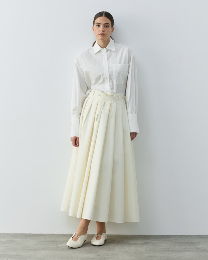 Kalın Pileli Etek Ekru - Aybikestil (1)