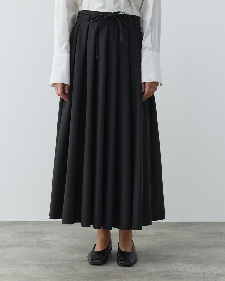 Kalın Pileli Etek Siyah - Aybikestil