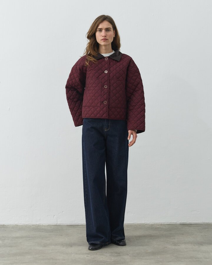 Kapitone Crush Cepli Kısa Mont Bordo - Aybikestil (1)