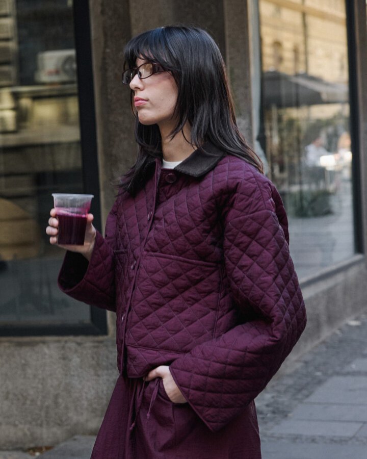 Kapitone Crush Cepli Kısa Mont Bordo - Aybikestil (1)