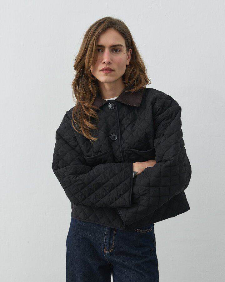 Kapitone Crush Cepli Kısa Mont Siyah - Aybikestil (1)