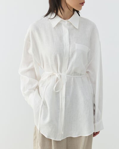 Keten Basic Must Gömlek Beyaz 