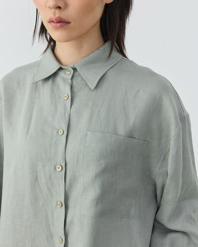 Keten Basic Must Gömlek Çağla - Aybikestil (1)