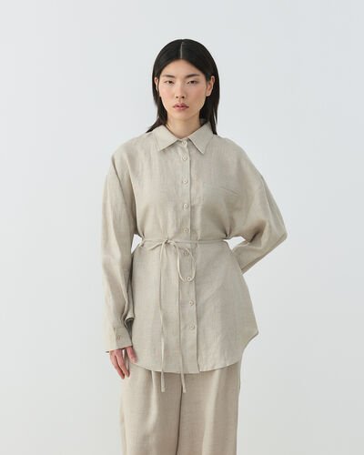 Keten Basic Must Gömlek Natural - Aybikestil (1)